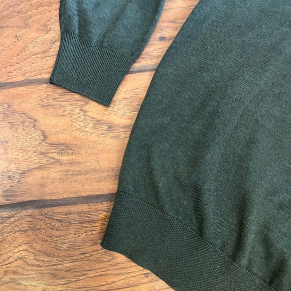 FX Fusion sweater men’s XL olive green 1/4 zip super soft Mock Neck luxury NWT - Picture 5 of 9